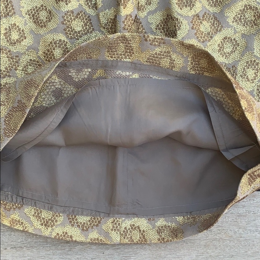 J crew metallic gold mini skirt w/ pockets size 4 - Picture 5 of 9